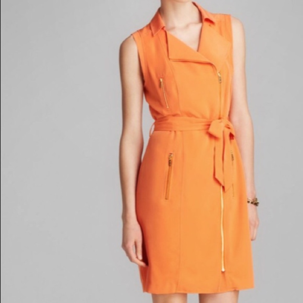 Calvin Klein Moto Zip Dress with Belt